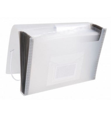 F&auml;chermappe KF02481 A4 mit 13 F&auml;chern 13-teilig blanko Kunststoff transparent/transparent