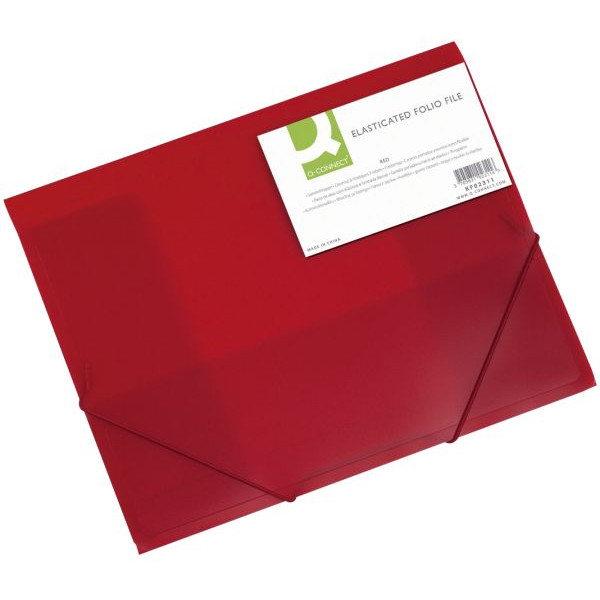 5705831023116 - Eckspannmappe KF02311 A4 rot-transparent Kunststoff 400g mit 3 Einschlagklappen 5705831023116 Q-connect