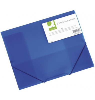 Eckspannmappe KF02312, A4 blau-transparent Kunststoff 400g, mit 3 Einschlagklappen