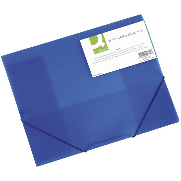 5705831023123 - Eckspannmappe KF02312 A4 blau-transparent Kunststoff 400g mit 3 Einschlagklappen 5705831023123 Q-connect