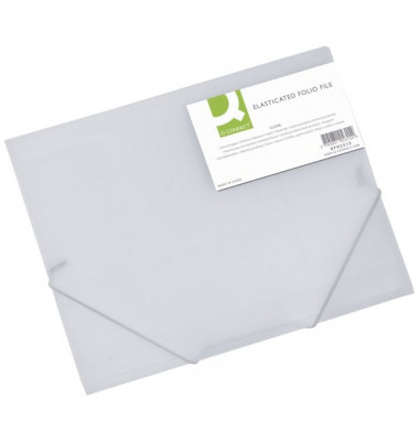 Eckspannmappe KF02315, A4 farblos-transparent Kunststoff, f&uuml;r ca. 200 Blatt  (80 g/m&sup2;), mit 3 Einschlagklappen
