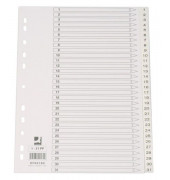 Kunststoffregister KF00180 1-31 A4 0,12mm weiße Taben 31-teilig
