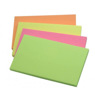 Haftnotizen KF01350, XL-Notes, 127x76mm, 4-farbig sortiert (neongelb/neongr&uuml;n/neonorange/magenta), rechteckig