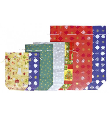 Geschenktasche 4504-0099, Weihnachten, Zugband, 4 Mptive sortiert, 12cm x 36cm Geschenktasche 4504-0099, Weihnachten, Zugband, 4 Mptive sortiert, 12cm x 36cm