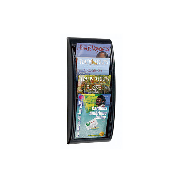 3660141203677 - Paperflow wandmontierbarer Prospektständer Polystyrol 290 x 95 x 650mm DIN A4 Schwarz