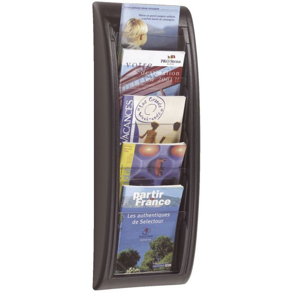 3660141203646 - Prospektwandhalter Paperflow Quickfit 5 Fächer im Format DIN A5 B 228 x T 95 x H 650 mm Polystyrol schwarz