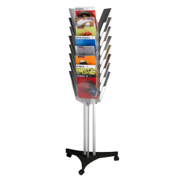 3660141880335 - Prospektständer drehbar schwarz DIN A4 24 Fächer 633 x 560 x 1670 cm 1 St