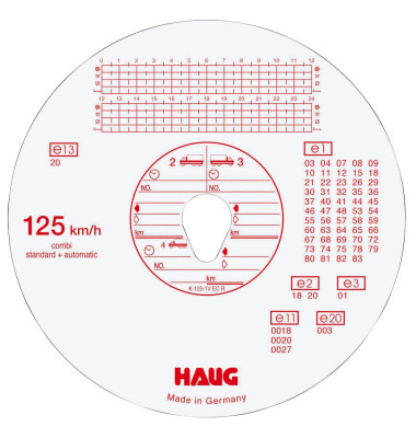 Diagrammscheiben 3100 125 Km/h Kombi Durchmesser 12cm