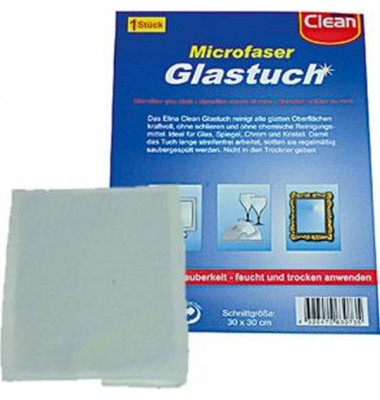 Mikrofasertuch Glas 63073, 1 Tuch, 30x30 cm, blau