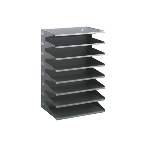 4005546989488 - - Sortierstation 8 Fächer H540xB360xT250mm Stahlblech lichtgrau ral 7035