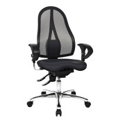 Bürostuhl Sitness 15, schwarz / chrom, mit Armlehnen, bis 110kg