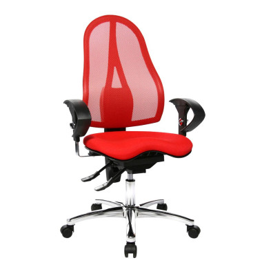 Bürodrehstuhl Sitness 15 mit Armlehnen rot
