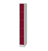 Schließfachschrank S 2000 Classic 80700-10, Metall, 1 Abteil mit 5 Fächern, abschließbar, 24x195cm (BxH), rot