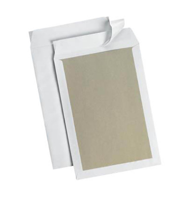 Versandtaschen B4 ohne Fenster mit Papprückwand haftklebend 120g weiß