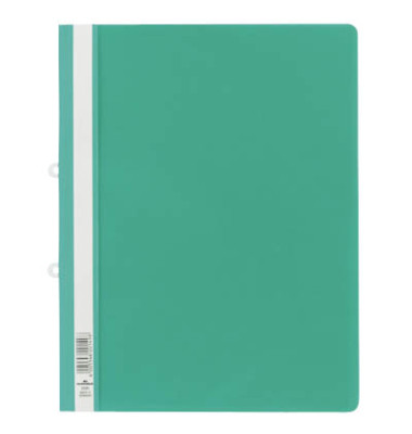 Schnellhefter 258005, A4+, grün, Kunststoff, Vorderdeckel transparent