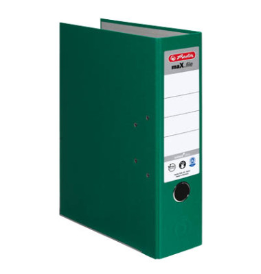 Ordner maX.file nature plus 10841518, A4 80mm breit Karton vollfarbig grün