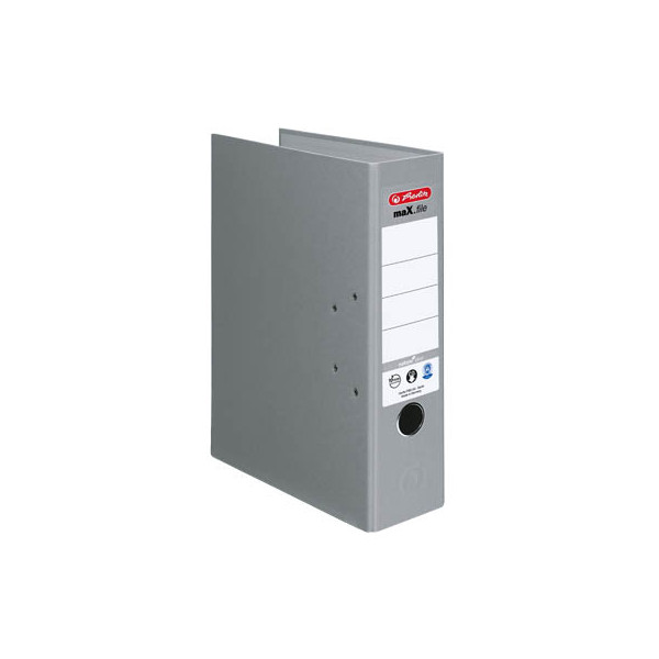 20 Stück Herlitz Ordner maX.file nature plus 10841567, A4 80mm breit Karton vollfarbig grau 4008110312927 Herlitz