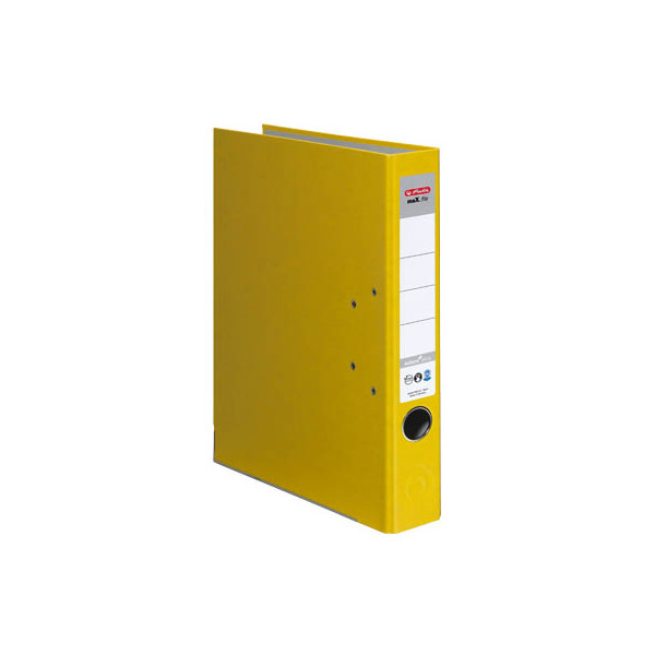 25 Stück Herlitz Ordner maX.file nature plus 10841682, A4 50mm schmal Karton vollfarbig gelb 4008110313207 Herlitz