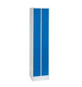 Schließfachschrank 80700-20, Metall, 2 Abteile mit 10 Fächern, abschließbar, 46x195cm (BxH), blau
