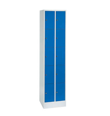 Schließfachschrank 80700-20, Metall, 2 Abteile mit 10 Fächern, abschließbar, 46x195cm (BxH), blau Schließfachschrank 80700-20, Metall, 2 Abteile mit 10 Fächern, abschließbar, 46x195cm (BxH), blau