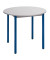 Schreibtisch, 74cm (H), 80x80cm (BxT), rund, grau / blau