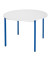 Schreibtisch, 74cm (H), 110x110cm (BxT), rund, grau / blau