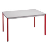 Schreibtisch, 74cm (H), 120x80cm (BxT), rechteckig, grau / rot