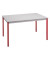 Schreibtisch, 74cm (H), 140x70cm (BxT), rechteckig, grau / rot