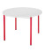 Schreibtisch, 74cm (H), 80x80cm (BxT), rund, grau / rot
