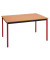 Schreibtisch, 74cm (H), 140x70cm (BxT), rechteckig, buche / rot