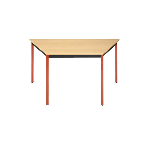 3700245510155 - Schreibtisch 147THR 65-130cm (H) 70 140x70cm (BxT) Trapezform buche rot 3700245510155 SODEMATUB 3700245510155 - Schreibtisch 147THR 65-130cm (H) 70 140x70cm (BxT) Trapezform buche rot 3700245510155 SODEMATUB