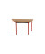 Schreibtisch, 74cm (H), 120x60cm (BxT), halbrund, buche / rot