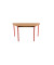 Schreibtisch, 74cm (H), 140x70cm (BxT), halbrund, buche / rot