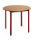 Schreibtisch, 74cm (H), 80x80cm (BxT), rund, buche / rot