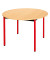 Schreibtisch, 74cm (H), 110x110cm (BxT), rund, buche / rot