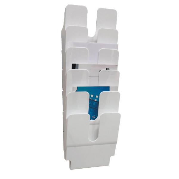 7318080008018 - DURABLE Wandprospekthalter Flexiplus weiß DIN A4 hoch 6 Fächern 247 x 100 x 745 cm 1 St