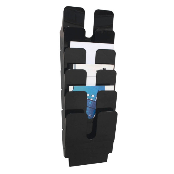 7318080008063 - DURABLE FlexiPlus DIN A4 Wandprospekthalter Wandmontiert Schwarz 1700008061 247 x 10 x 745 cm 6 Stück