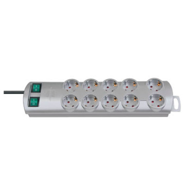 Steckdosenleiste Primera-Line Technik 10-fach silber