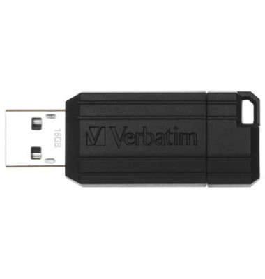 USB-Stick Pinstripe 49063, schwarz, USB 2.0, 16 GB