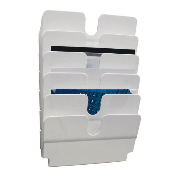 7318080014019 - DURABLE Wandprospekthalter Flexiplus weiß DIN A4 quer 6 Fächern 340 x 100 x 520 cm 1 St