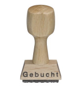Textstempel L250 mit Text "Gebucht" Holz braun