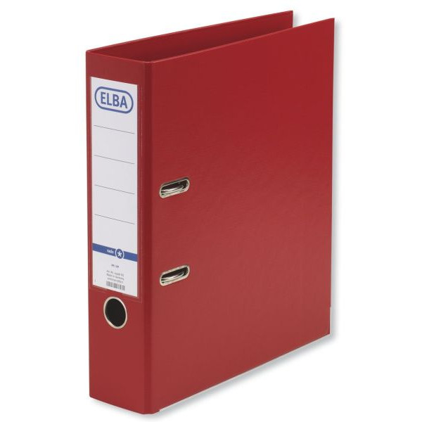 10 Stück Elba Ordner Smart 10468 100202172, A4 80mm breit PP vollfarbig rot 4002030138971 Elba