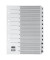 Kartonregister Mylar 083-0464-007, 1 bis 12, A4, 170 g/m&sup2;, wei&szlig;e Taben, 12-teilig