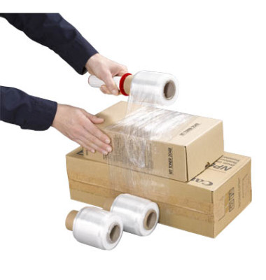Stretchfolienabroller Mini 630041 90mm x 150m transparent 12µm Kern-Ø 38mm Stretchfolienabroller Mini 630041 90mm x 150m transparent 12µm Kern-Ø 38mm