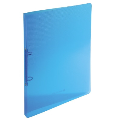 Ringbuch Kristall 54182E, A4 2 Ringe 15mm Ring-&Oslash; Polypropylen (PP) blau-transparent