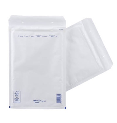 Luftpolstertaschen Classic No. W7, 2FVAF000107, innen 230x340mm, haftklebend + Lochung für Klammer, weiß