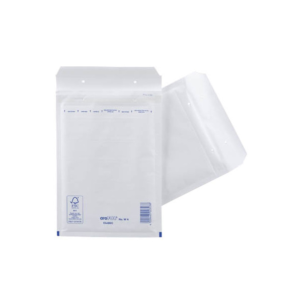 4009445013404 - Luftpolstertaschen AROFOL Gr4 D 2FVAF000104 Classic W4 D 2FVAF000104 innen 180x265mm haftklebend + Lochung für Klammer weiß 100 Stück