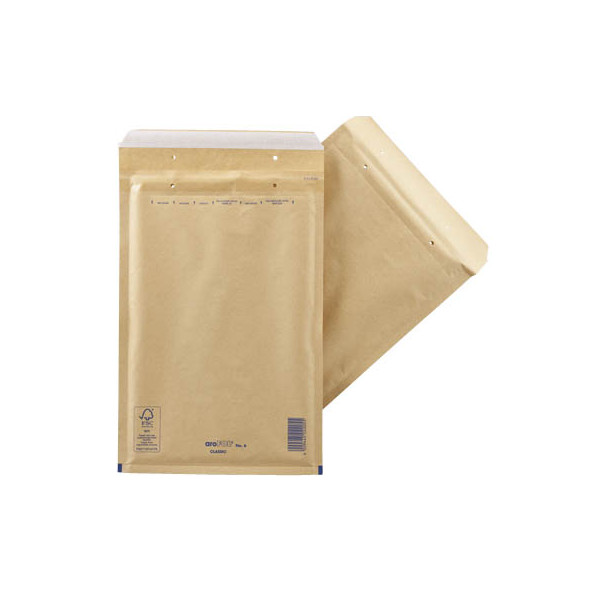 4009445010601 - Luftpolstertaschen AROFOL Gr6 F | 240x350+50mm Classic No 6 2FVAF000006 innen 220x340mm haftklebend + Lochung für Klammer  100 Stück