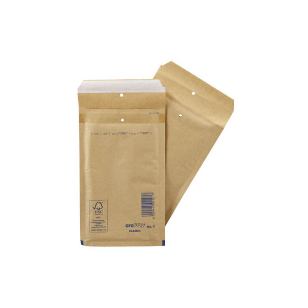 4009445010120 - Luftpolstertaschen Classic No 2 2FVAF000002 innen 120x215mm haftklebend + Lochung für Klammer braun 200 Stück 4009445010120 - Luftpolstertaschen Classic No 2 2FVAF000002 innen 120x215mm haftklebend + Lochung für Klammer braun 200 Stück