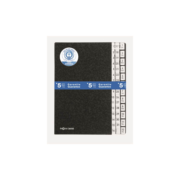 4013951001022 - Pultordner 24441-04 Pultordner Classic Hartpappe Schwarz DIN A4 Anzahl der Fächer 44 1-31 1-12 Jan-Dez